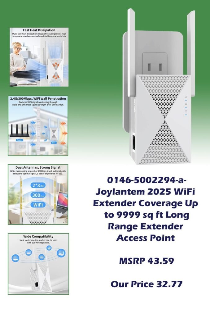 0146-5002294-a-Joylantem 2025 WiFi Extender Coverage Up to 9999 sq ft Long Range Extender Access Point MSRP 43.59  Our Price 32.77 copy